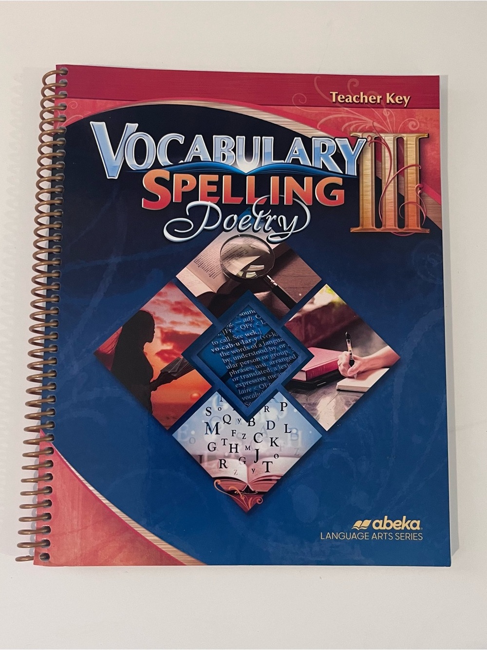 Abeka Vocabulary Spelling Poetry III Teacher Key - Blue and Pink Cover